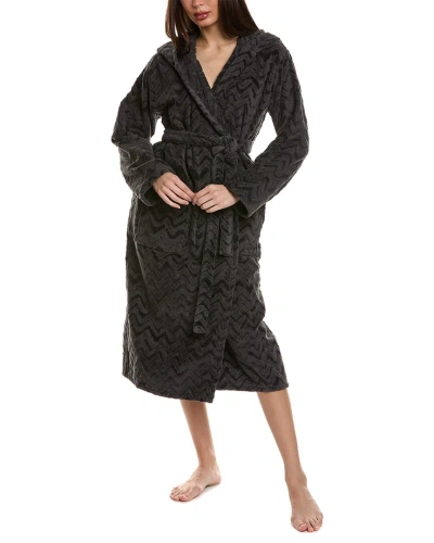 Missoni Home Rex Hooded Bathrobe In Black