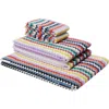 Missoni Home Riverbero 5-piece Bath Towel Set In Cotton Terry With Zigzag Pattern In Multicoloured