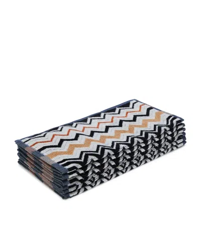 Missoni Home Set Of 6 Bernard Facecloths In Black