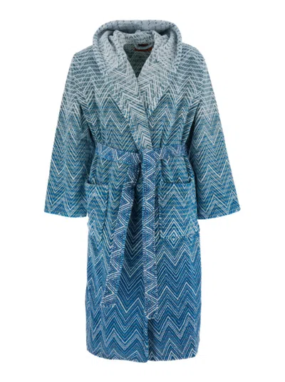 Missoni Home Stone' Blue Bathrobe With Hood