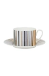 Missoni Home Stripes Jenkins Set Of 6 Tea Cups & Saucers In White