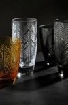 Missoni Home Tableware Champagne Glasses Zig Zag Set Of 6  Transparent 11 Oz, Diam. 2.5", H 5.5"