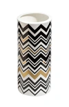 Missoni Home Tableware High Vase Zig Zag  Gold Diam. 6.3", H 14"