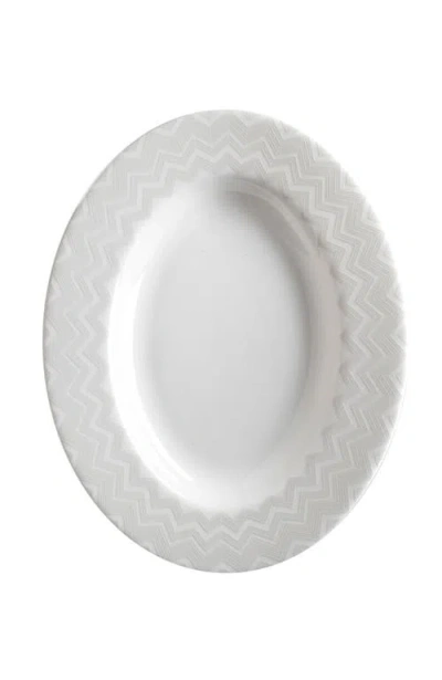 Missoni Home Tableware Pickle Dish Zig Zag  White Diam. 9"