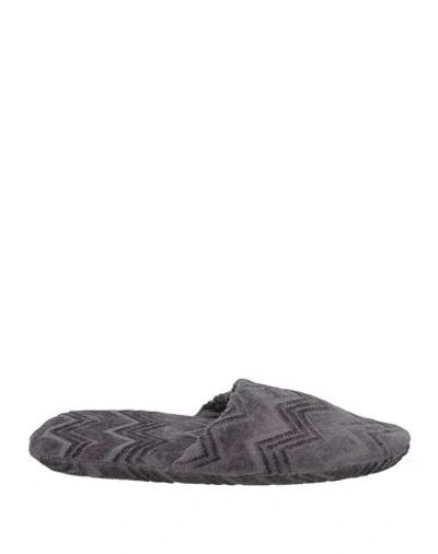 Missoni Home Woman House Slipper Grey Size M Cotton In Gray
