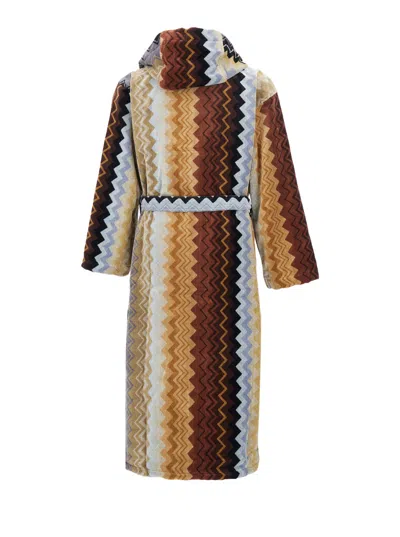 Missoni Home Zig Zag Jacquard Cotton Bathrobe In Multi