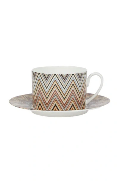Missoni Home Zigzag Jarris Set Of 6 Tea Cups & Saucers In White