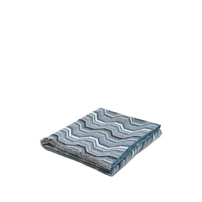 Missoni Home Zigzag Wool Throw Blanket In Blue