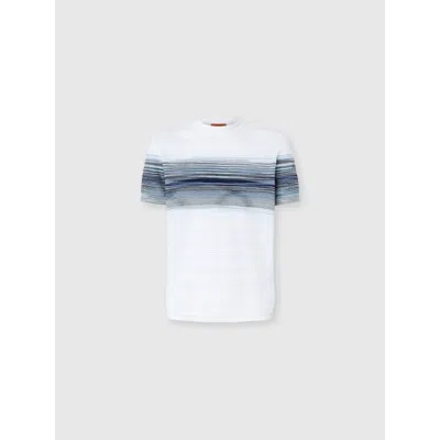 Missoni Honeycomb Cotton Knit Crewneck T-shirt With Slub Detail In Multi