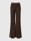 Missoni Viscose Lamé Lace Trousers In Brown