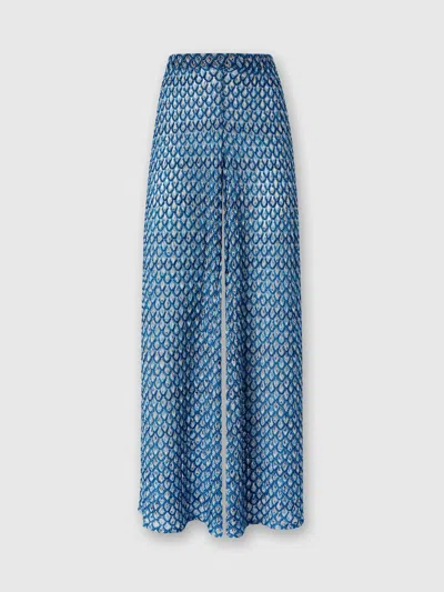 MISSONI VISCOSE TROUSERS WITH LAMÉ SHELL MOTIF