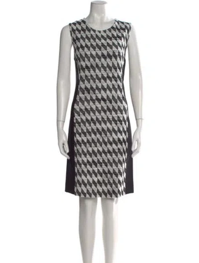 Pre-owned Missoni Houndstooth Print Knee-length Dress In Yellow