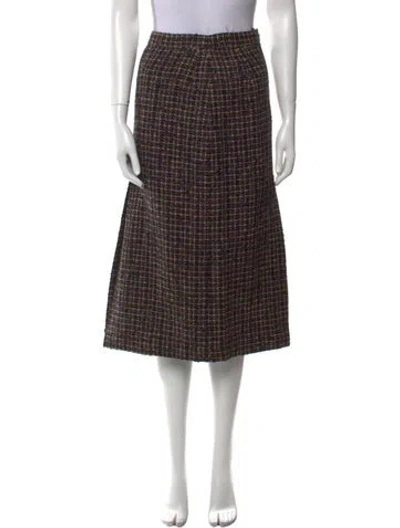 Pre-owned Missoni Houndstooth Print Midi Length Skirt In Brown
