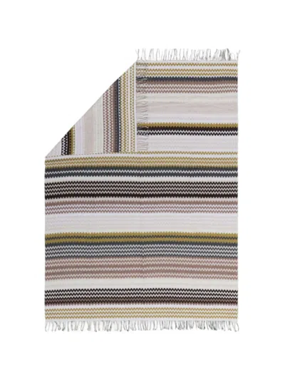 Missoni Humbert Zigzag-pattern Fringed Throw In Neutral
