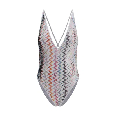 Missoni Iconic Zig Zag Women's Swimsuit In Gray