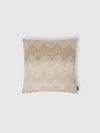 Missoni Indoor Cushion Gessetti In Wool Blend With Zig Zag Pattern 40x40 Cm In Neutral