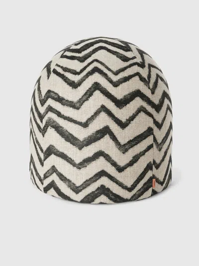 Missoni Graffiti Indoor Panettone Pouf 50x50 Cm With Zig Zag Pattern