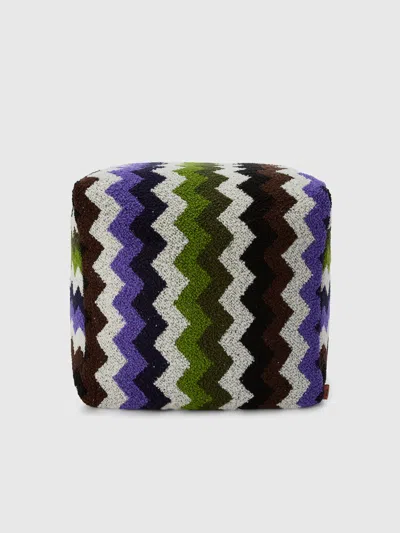 Missoni Riccio Indoor Cube Pouf 43x43x43 Cm With Zig Zag Pattern