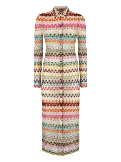 MISSONI INTARSIA-KNIT POLO-COLLAR CARDIGAN
