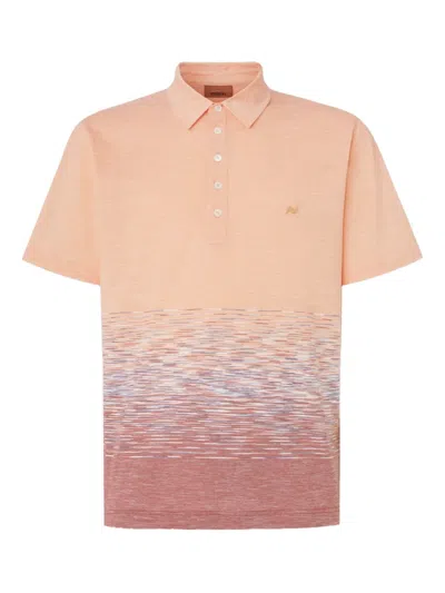 Missoni Intarsia-knit Polo Shirt In Orange