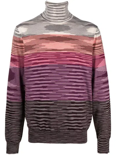 Missoni Intarsia-knit Wool Jumper In Pink