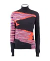 Missoni Crochet-knit Wool-blend Turtleneck Top In Black