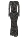 Missoni Long Double Layer Boat Neck Dress Dresses Multicolor In Black
