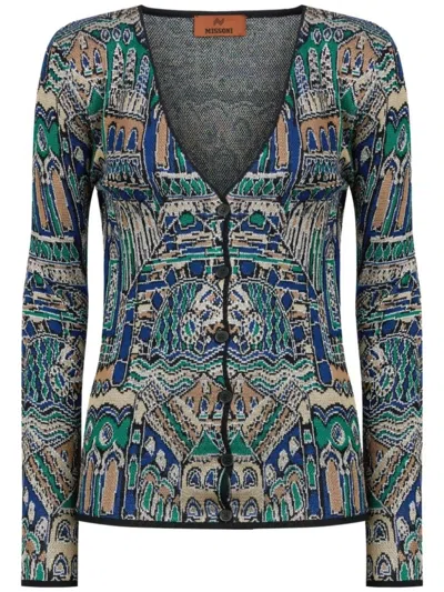 MISSONI INTRICATELY PATTERNED BUTTONED CARDIGAN