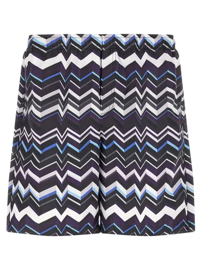Missoni Irregular Zig Zag Swimsuit Beachwear Multicolor In Blue