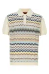 Missoni Ivory Cotton Polo Shirt In Multicolorwithwhite