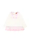 Missoni Ivory T-shirt For Baby Girl With Logo In White
