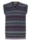 Missoni Chevron-pattern V-neck Sweater Vest In Black