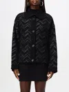 Missoni Textured Chevron Knit Jacket With Oversized Fit And Button Closure In Schwarz