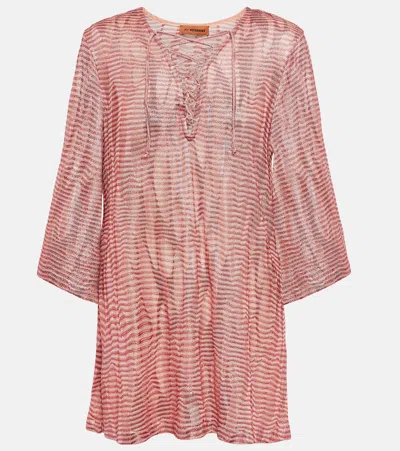 Missoni Jacquard Beach Dress In Pink