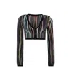 Missoni Sequin-embellished Striped Cropped Cardigan In Multi