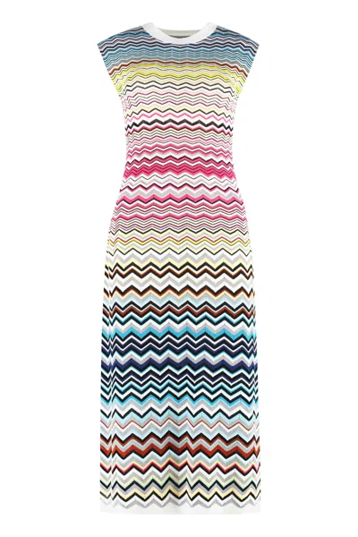 Missoni Jacquard Knit Dress In Multicolor
