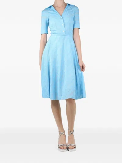 Pre-owned Missoni Jacquard Midi Dress In Blue