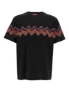 Missoni T-shirt With Maxi Chevron Insert In Black