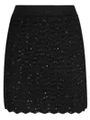 Missoni Wool Viscose Solid Colored Chevron Mini Skirt In Black