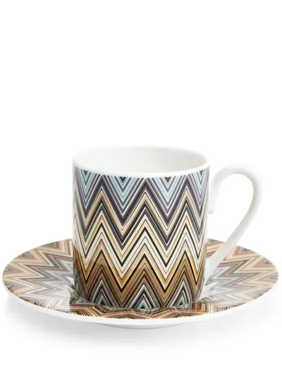 Missoni Jarris Porcelain Coffee Cups And Saucers (set Of Six) In Red