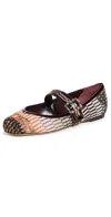 Missoni Jean Ballerina Shoes In Fabric Metallic Pixel Brown