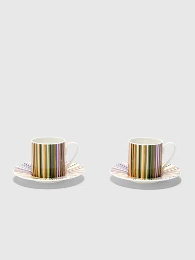 Missoni Jenkins Set Of 2 Coffee Cups & Saucers In Multi