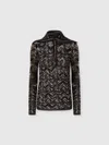 Missoni High-neck Buttoned Sweater With Chevron Pattern In Multi
