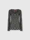 Missoni Slim Fit V-neck Sweater In Lace In Black