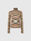 Missoni High-neck Sweater In Flame Smooth Knit In Brown