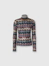 Missoni Chevron Pattern Turtleneck Fitted Sweater In Multi