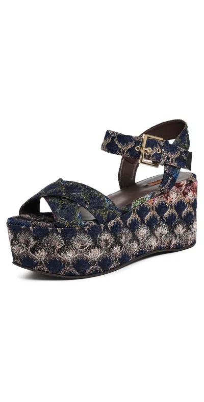 Missoni Julia Platform Sandals Dark Minibutton Lace