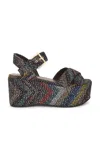 Missoni Woman Sandals Charcoal Size 8 Textile Fibers In Multi