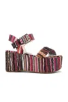 Missoni Julia Raschel Platform Sandals In Orange Red