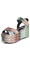 Missoni Julia Embellished Sandals In Caperdoni Rainbow Metallic